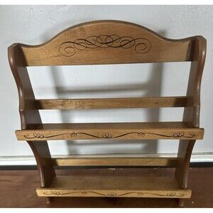 Vintage John Wagner and Sons Wood Spice Rack Apothocary Rack